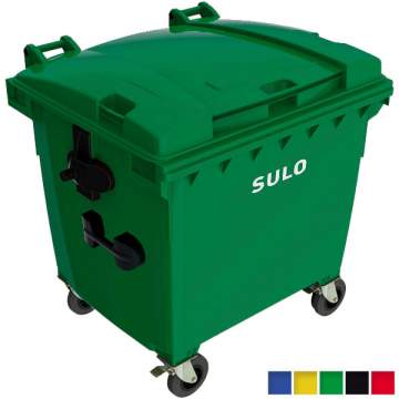 Container plastic 1100L pentru gunoi, capac plat, SULO - Germania