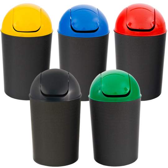 Cos gunoi Flip Flap Delta 12 litri - capac verde / albastru / galben / rosu / negru