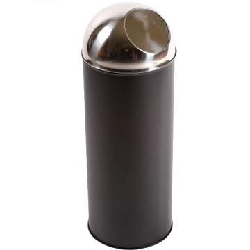 Cos gunoi PUSH (corp inox), cu galeata interioara metalica 25*70 cm - 30L