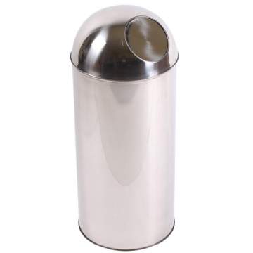 Cos gunoi PUSH (corp negru), cu galeata interioara metalica 30*70 cm - 45L