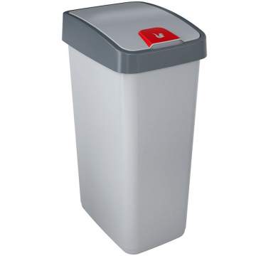 Cos gunoi cu deschidere dubla, 45L, argintiu