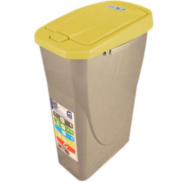 Cosuri gunoi 25L ECOBIN capac sistem push, colectare selectiva, Set 3 bucati