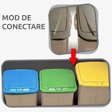 Cos gunoi 45L ECOBIN capac sistem push, colectare selectiva
