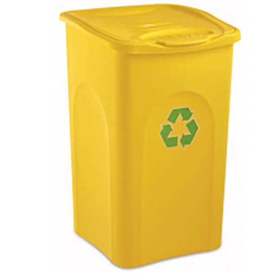 Pubela 50 l Begreen fara roti galbena (L 38,5 cm x l 37 cm x h 56 cm)