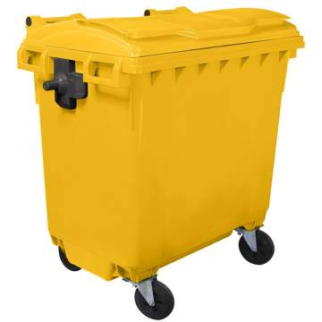 Container plastic colectare selectiva gunoi, volum 770 litri, cu capac plat, culoare galben
