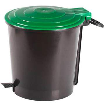 Cos gunoi 10L cu pedala, verde - Ergo