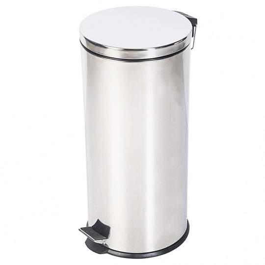 Cos cu pedala 30L si galeata interioara, Promo Inox, rotund, otel inoxidabil lucios (1 bucata)