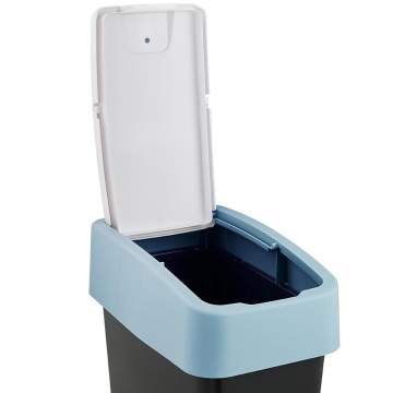 Cos gunoi 45L cu deschidere dubla, Albastru deschis