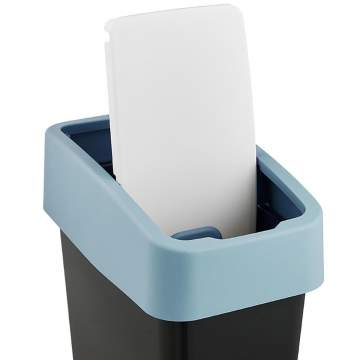 Cos gunoi 45L cu deschidere dubla, Albastru deschis