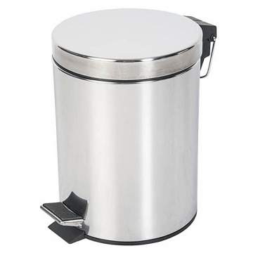 Cos cu pedala 12L si galeata interioara, Promo Inox, rotund, otel inoxidabil lucios (1 bucata)