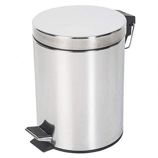 Cos cu pedala 12L si galeata interioara, Promo Inox, rotund, otel inoxidabil lucios (1 bucata)