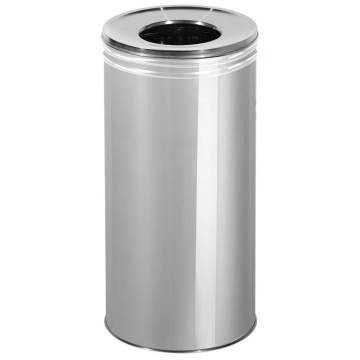 Cos gunoi inox 70L cu capac deschis si plat (1 bucata)