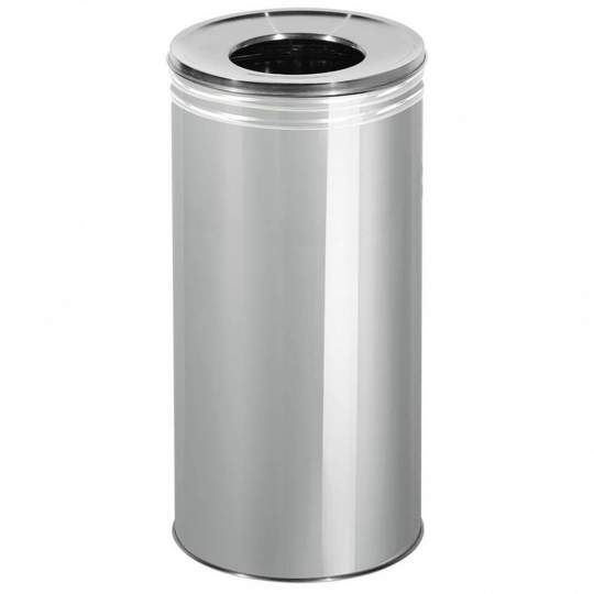 Cos gunoi inox 70L cu capac deschis si plat (1 bucata)