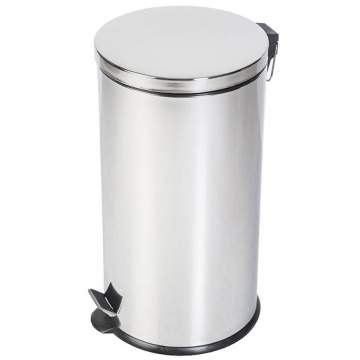 Cos cu pedala 40L si galeata interioara, Promo Inox, rotund, otel inoxidabil lucios (1 bucata)