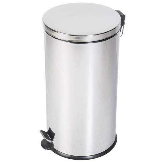 Cos cu pedala 40L si galeata interioara, Promo Inox, rotund, otel inoxidabil lucios (1 bucata) Cos cu pedala 40L si galeata interioara, Promo Inox, rotund, otel inoxidabil lucios (1 bucata)