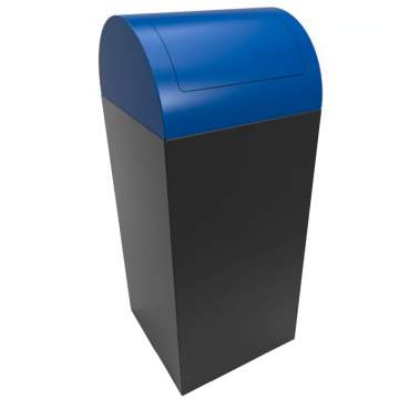 Cos gunoi metalic 45L cu capac batant albastru