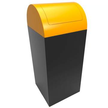 Cos gunoi metalic 45L cu capac batant galben