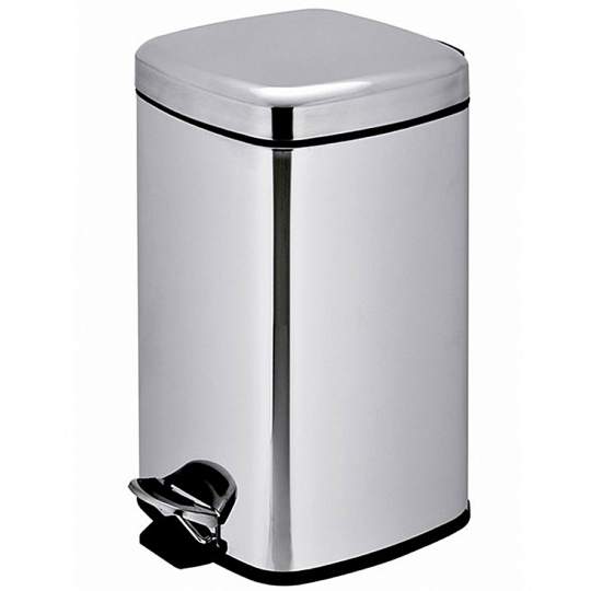 Cos de gunoi patrat cu pedala, inox, 12 litri