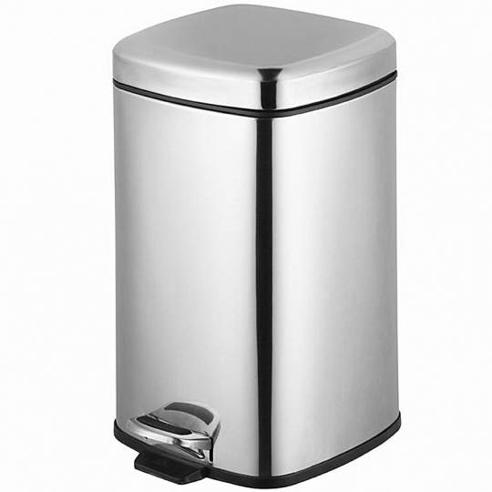 Cos de gunoi patrat cu pedala, inox, 20 litri