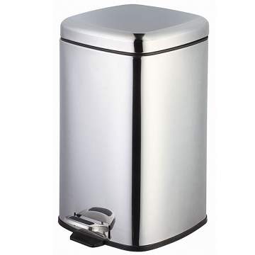Cos de gunoi patrat cu pedala, inox, 30 litri