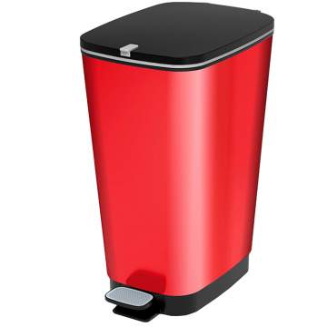 Cos gunoi cu pedala 41.2 litri rosu metalizat Chic L