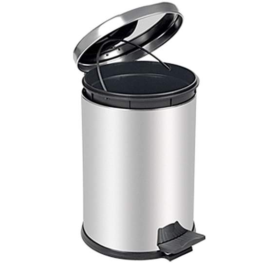 Cos de gunoi cu pedala si galeata interioara, 12 litri, inox