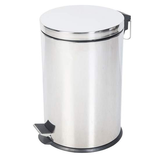 Cos cu pedala 20L si galeata interioara, Promo Inox, rotund, otel inoxidabil lucios (1 bucata)