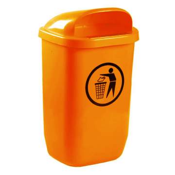 Cos stradal pentru gunoi, cu platbanda pentru fixare pe stalp (1 bucata)