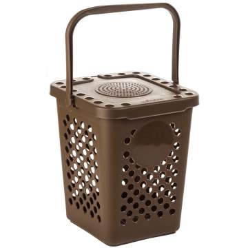 Cos maro patrat pentru gunoi biodegradabil, pereti perforati, capacitate 10 litri