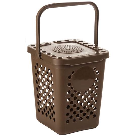 Cos maro patrat pentru gunoi biodegradabil, pereti perforati, capacitate 10 litri