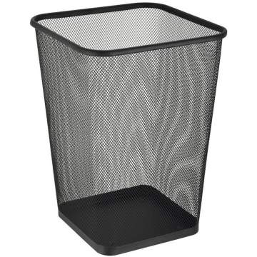 Cos patrat pentru gunoi, din sarma inox neagra, 35cm inaltime, marimea L