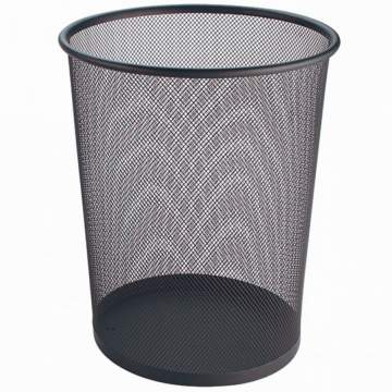 Cos rotund pentru gunoi, din sarma inox neagra, 35.5 cm inaltime, marimea L