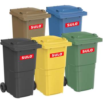 Pubela deseuri 240L - Sulo (Germania) - negru / albastru / verde / galben / maro