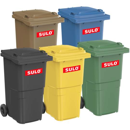 Pubela deseuri 240L - Sulo (Germania) - negru / albastru / verde / galben / maro Pubela deseuri 240L - Sulo (Germania) - negru / albastru / verde / galben / maro