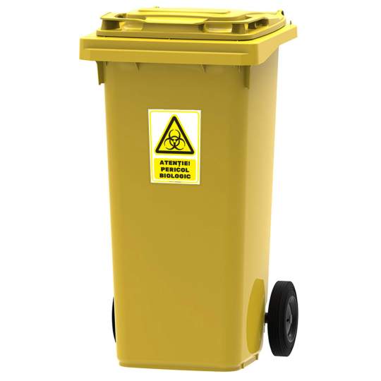 Pubela galbena deseuri medicale capacitate 120 litri