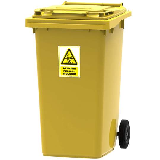 Pubela galbena deseuri medicale capacitate 240 litri