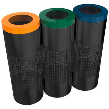 Set 3 cosuri gunoi 27 litri metalice fara capac (3 x 27 litri)