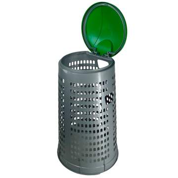 Suport plastic pentru sac menajer max. 110L - Eco Tata - capac verde