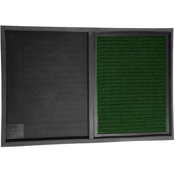 Covor dezinfectant tip tavita, cauciuc si mocheta, 90x60x3cm, negru cu verde