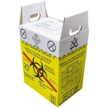 Cutie deseuri anatomo patologice 20 litri + sac galben deseuri (1 bucata)