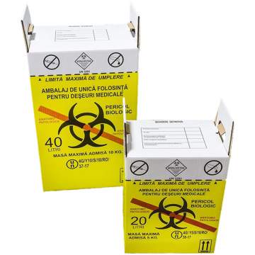 Cutie deseuri anatomo patologice 20 litri + sac galben deseuri (1 bucata)