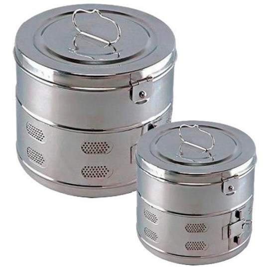 Casoleta inox cu perforatii pentru sterilizarea la abur / autoclav 80x80 mm (1 bucata)