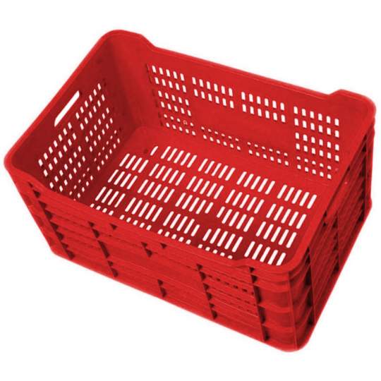 Naveta plastic 60x40x30 cm rosie UTIL 30 pereti perforati (1 bucata)