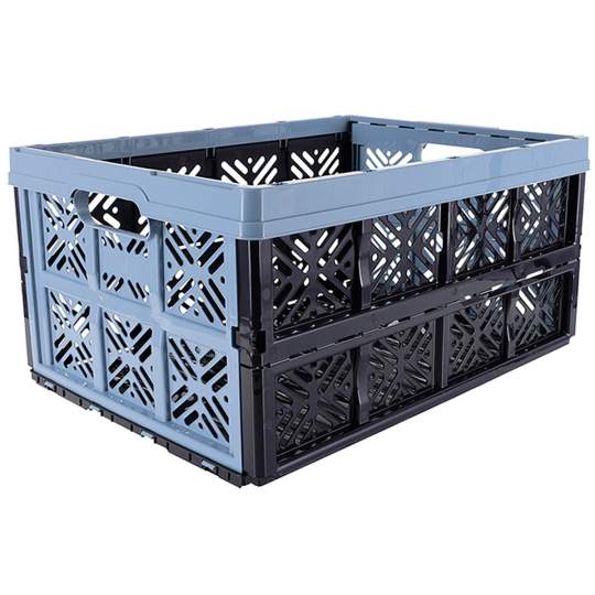 Naveta pliabila 32L pereti perforati, gri-albastrui 48x35x23 cm (1 bucata)