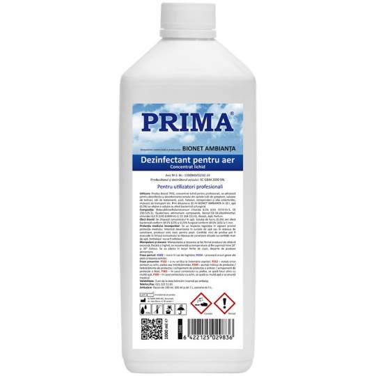 Dezinfectant pentru aer Ambianta, 1litru concentrat = 400 litri preparati, avizat MS biocide (1 bucata)