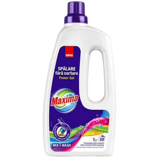 Detergent Sano Maxima Power Gel Mix&Wash (1 litru)