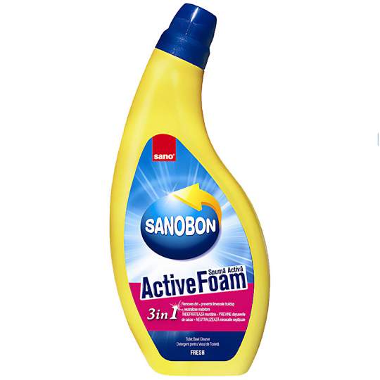 Detergent WC Sano Bon Spuma Activa Fresh, 750 ml (1 bucata)