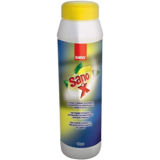 Praf de curatat cu inalbitor Sano X Lemon (600g) Praf de curatat cu inalbitor Sano X Lemon (600g)