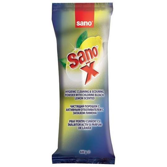 Praf de curatat cu inalbitor Sano X Lemon rezerva (600g) Praf de curatat cu inalbitor Sano X Lemon rezerva (600g)