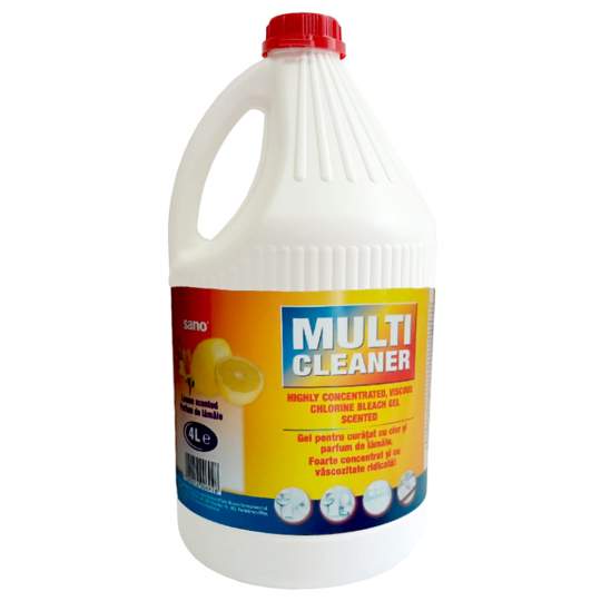 Sano Multi Cleaner solutie gel cu clor si parfum de lamaie (canistra 4 litri)